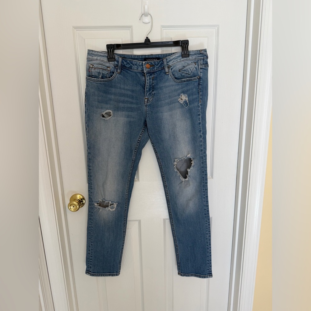 Vigoss Women's Distressed Blue Skinny Jeans W30/ L27